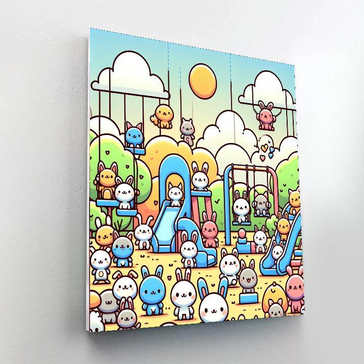 Cuddly Critters Playground Numbered Painting Kits