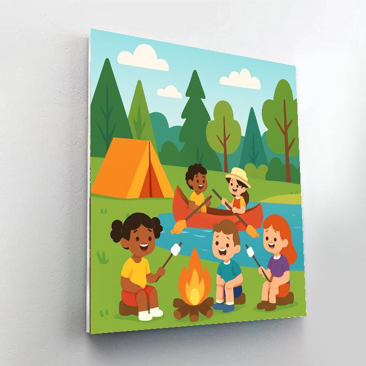 Fun-filled Summer Camp Painting By Numbers Kit