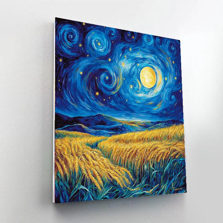 Vincent Van Gogh Inspired Starry Sky Over Wheat Fields  Paint By Numbers Kits