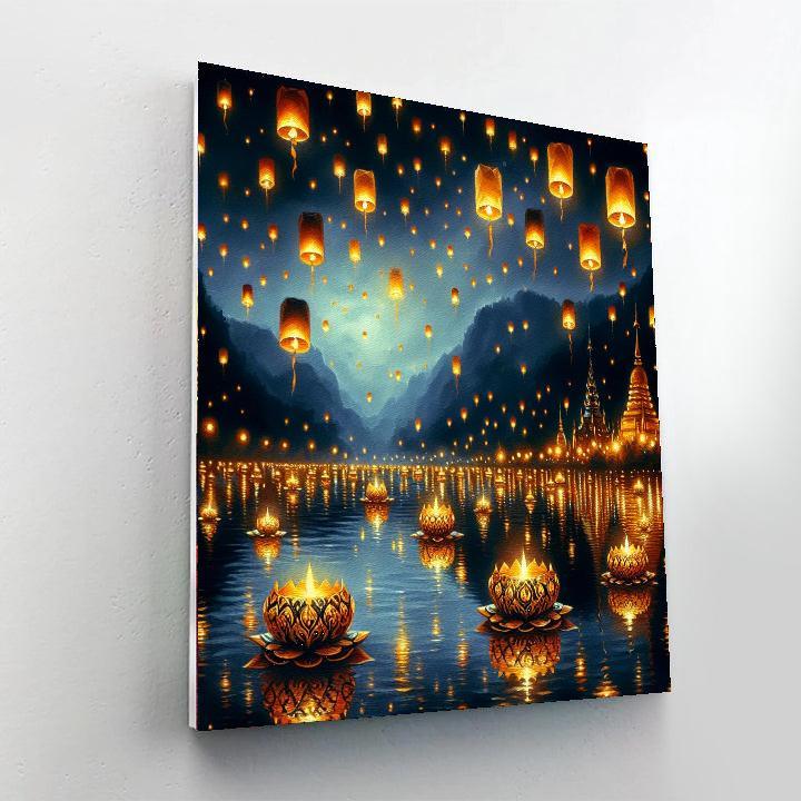 Loi Krathong - Chiang Mai, Thailand Paint By Color