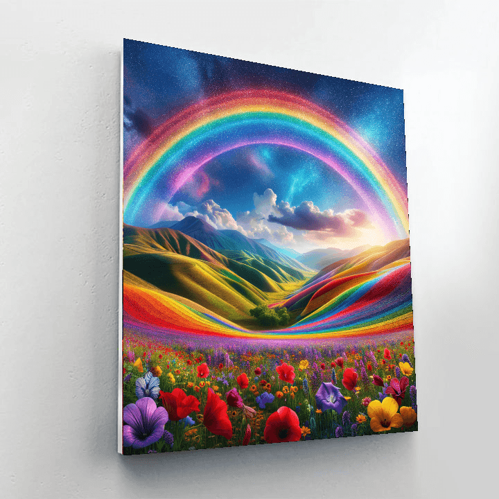 Wondrous Rainbow Sky Paint By Numbers