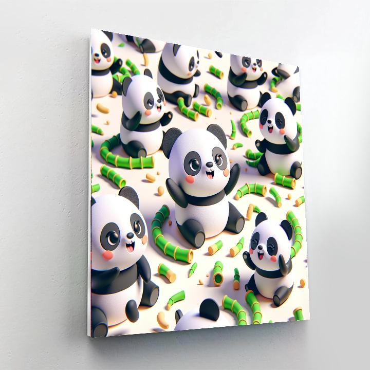 Cheerful Panda Playtime Painting By Numbers Kit