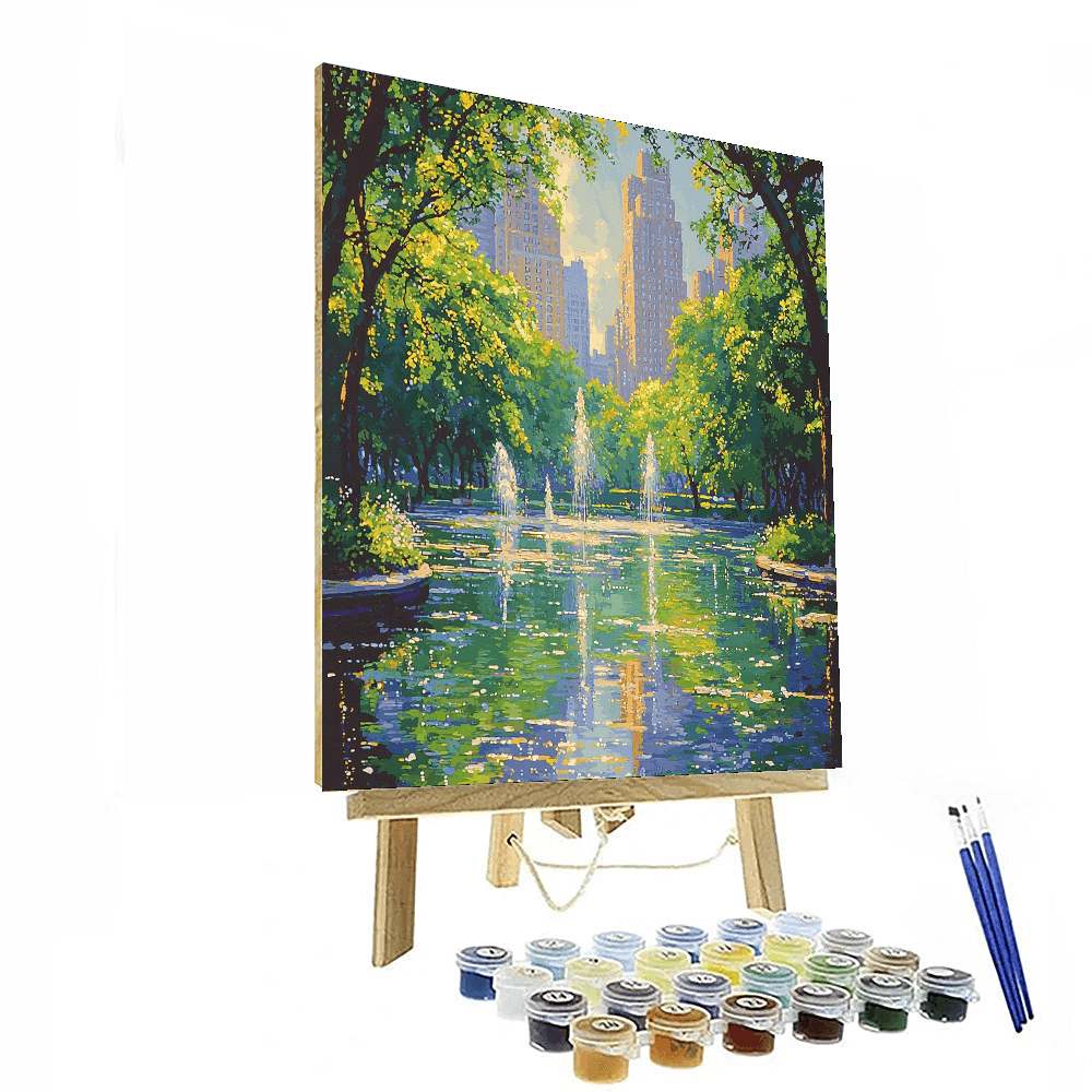 Claude Monet Inspired Impressionist City Park  Painting By Numbers Kit