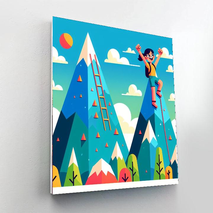 Majestic Mountain Climb Number Painting
