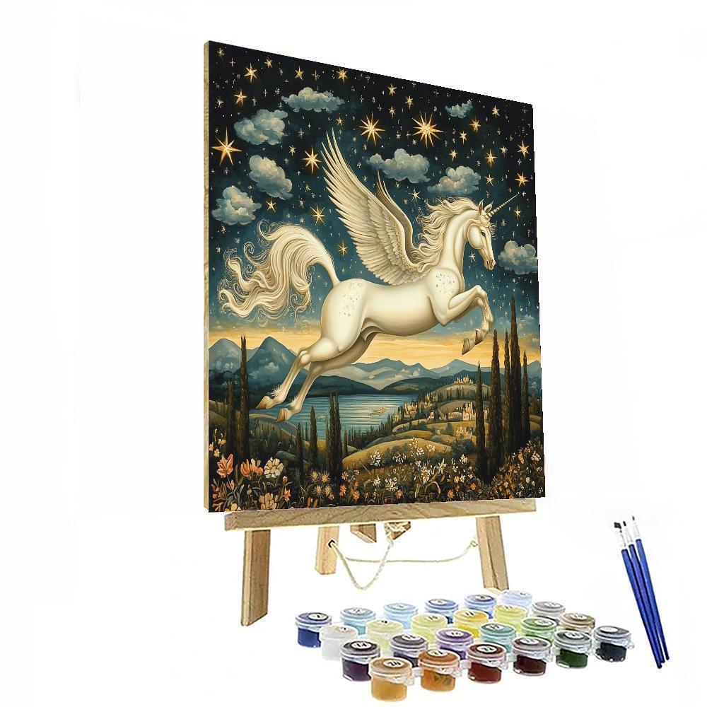 Sandro Botticelli Inspired Dream Of Pegasus  Number Painting