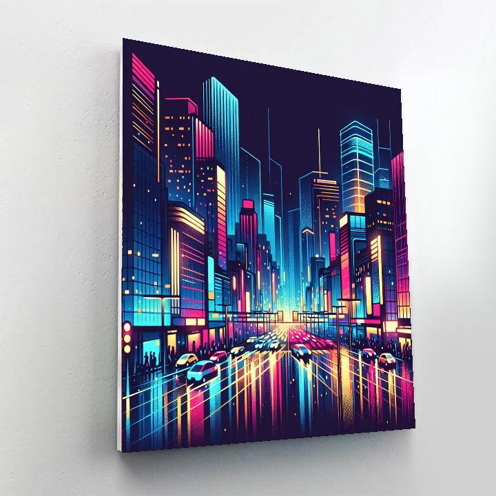Urban Nightscape Symphony Paint By Numbers Art