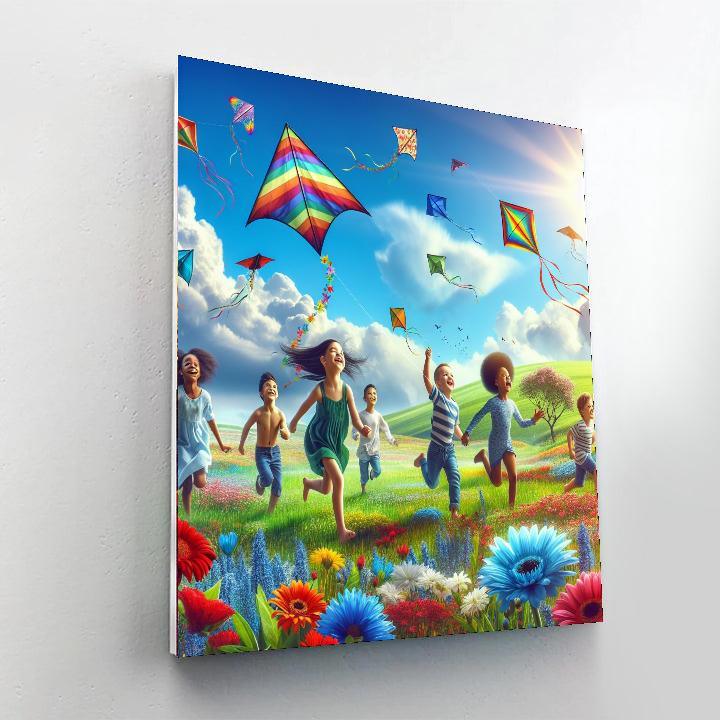 Colorful Kite Flying DIY Paint By Numbers