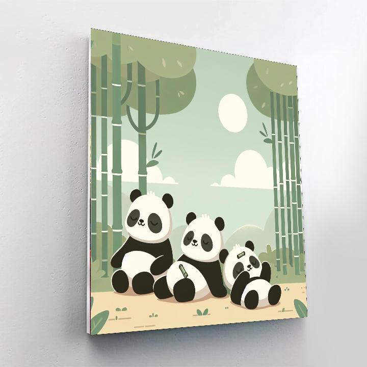 Peaceful Panda Grove Numbered Painting Kits