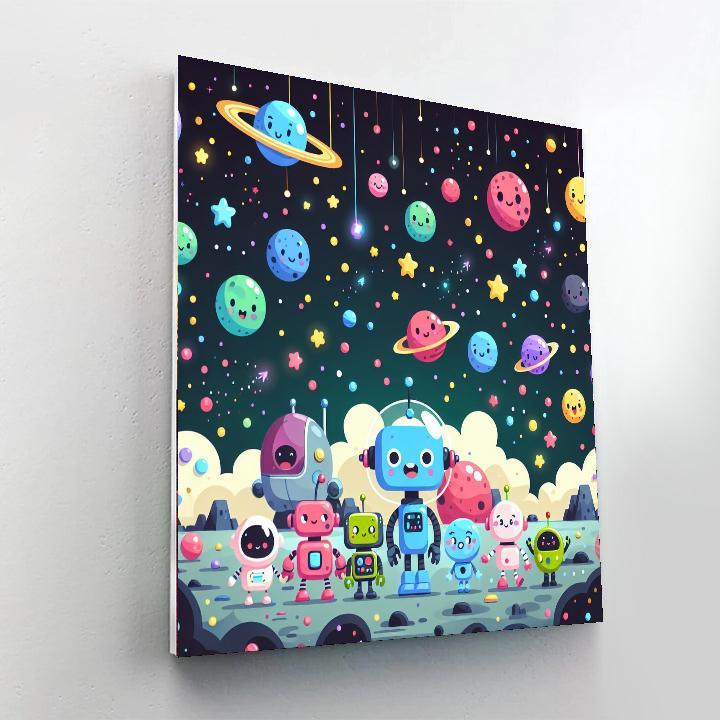 Space Adventures With Robots Painting By Numbers Kit
