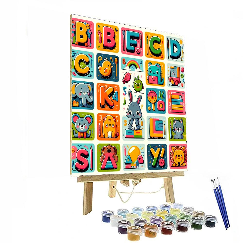 Artistic Alphabet Adventure Paint By Numbers Art
