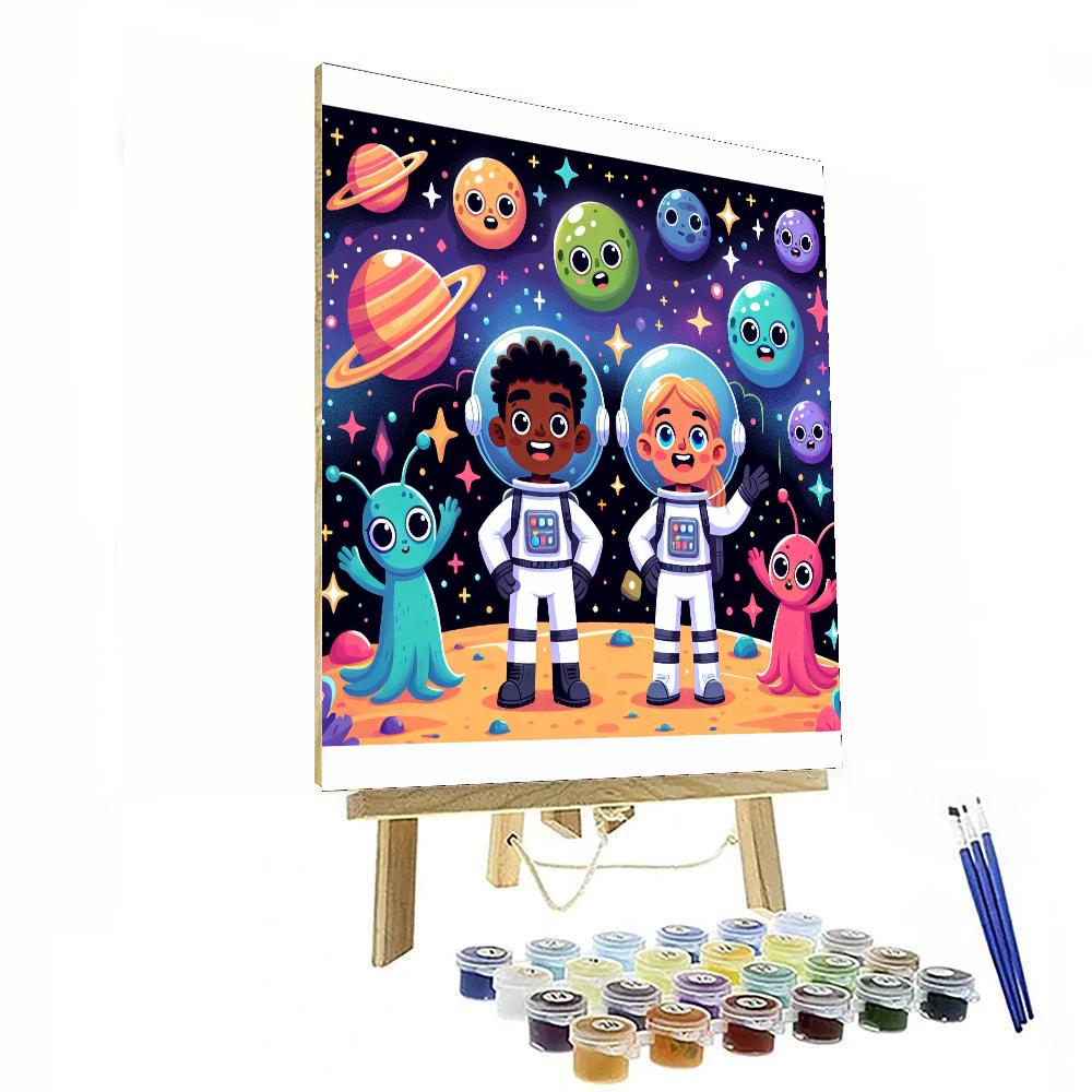 The Adventure Of The Little Astronauts DIY Paint By Numbers