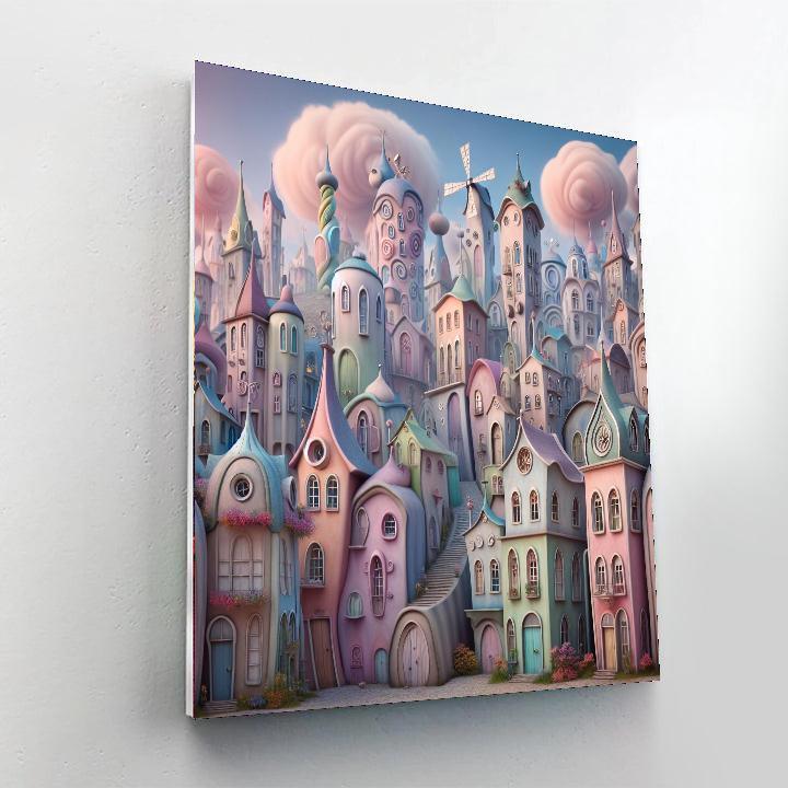 Dreamy Pastel Cityscape Paint By Number