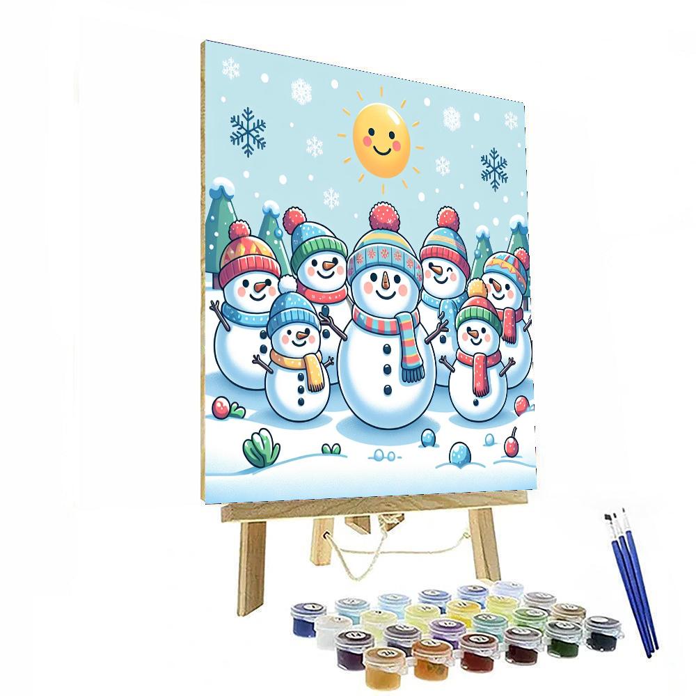 Cheery Snowman Friends Painting By Numbers Kit