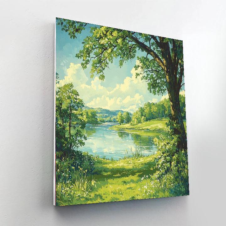 Georges Seurat Inspired Emerald Reflections  Numbered Painting Kits