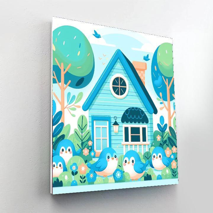 Blissful Bluebird Bungalow Numbered Painting Kits