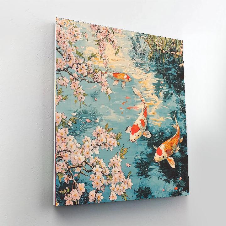 Katsushika Hokusai Inspired Serene Japanese Pond  Paint By Number