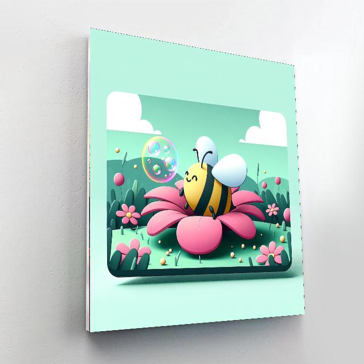 Bubble-blowing Bumblebee Number Painting