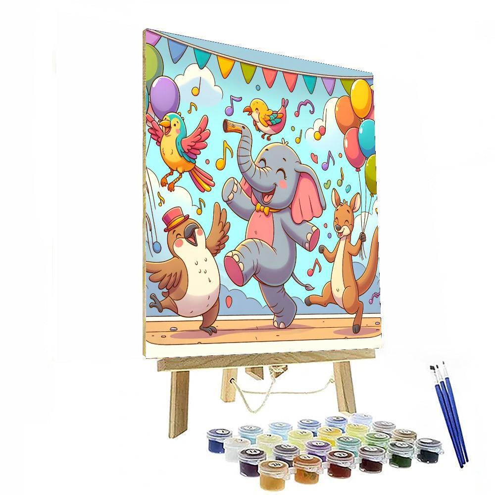 Happy Animal Parade DIY Paint By Numbers