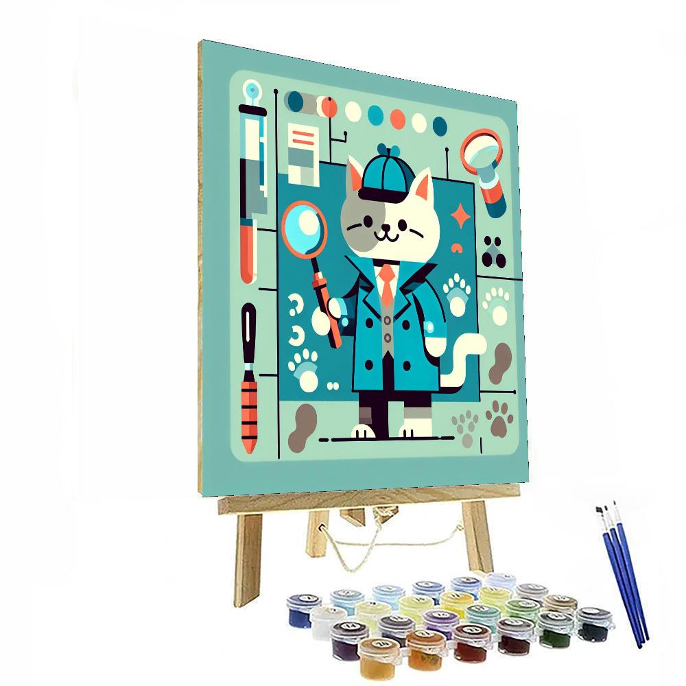 Clever Cat Detective Numbered Painting Kits