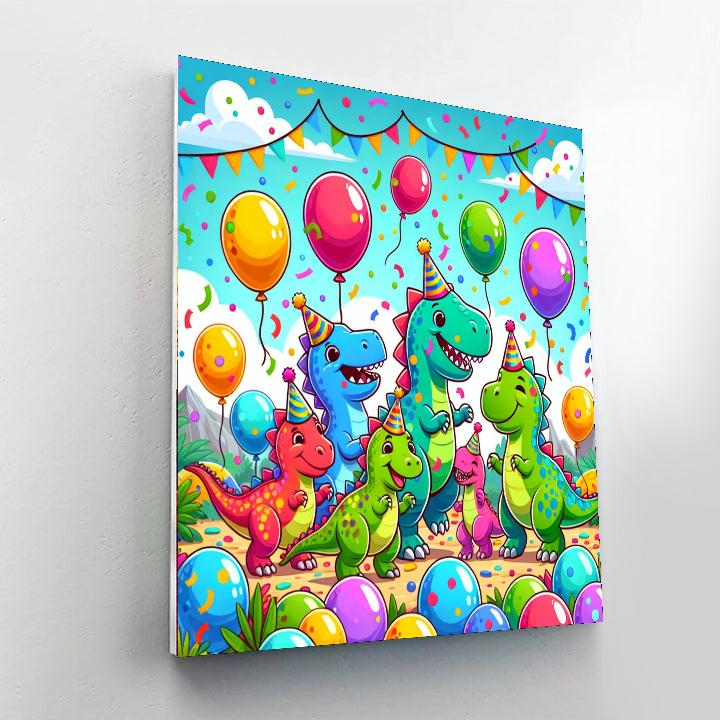 Dazzling Dinosaur Dance Painting By Numbers Kit