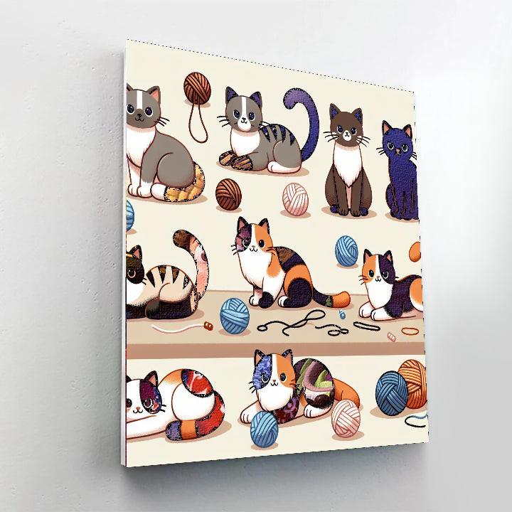 Friendly Felines Paint By Numbers Art
