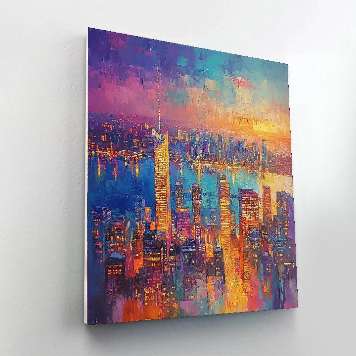 J.M.W. Turner Inspired City Twilight Hues  Number Painting
