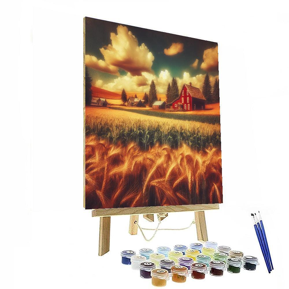Charming Countryside Homestead Painting By Numbers Kit