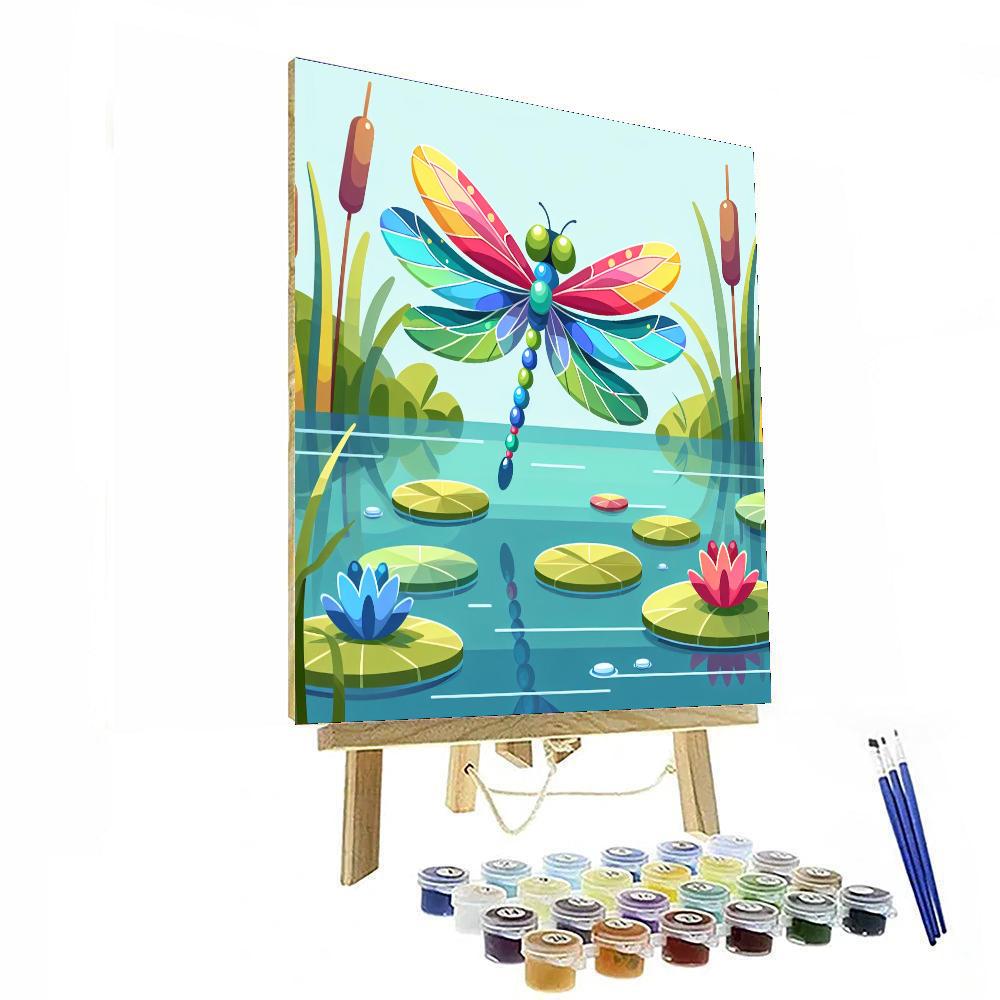 Cheerful Dragonfly Delight Paint By Numbers Art