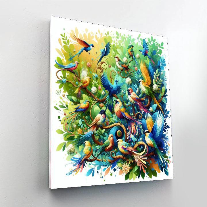 Colorful Feathered Friends DIY Paint By Numbers