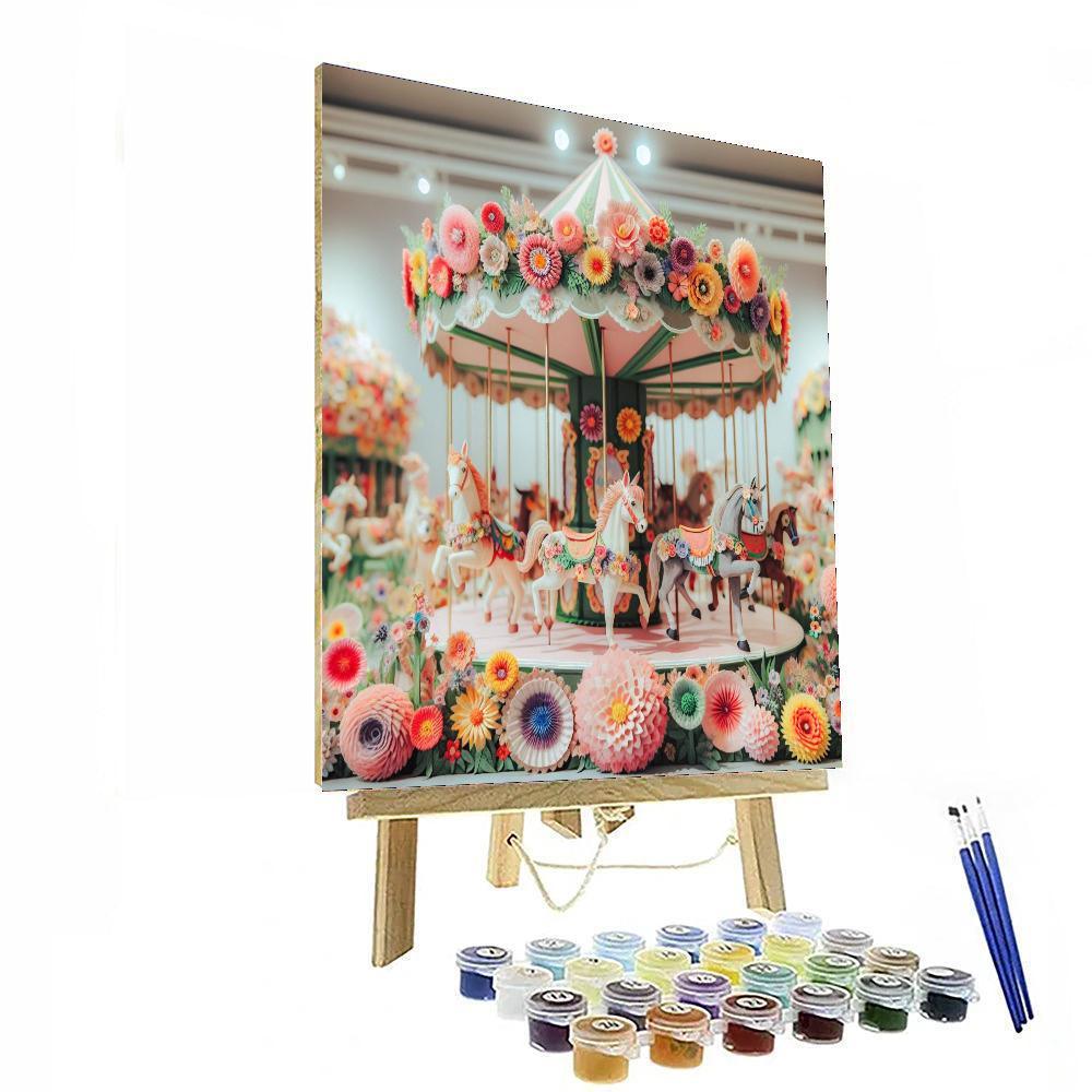 Charming Flower Carousel Paint By Numbers