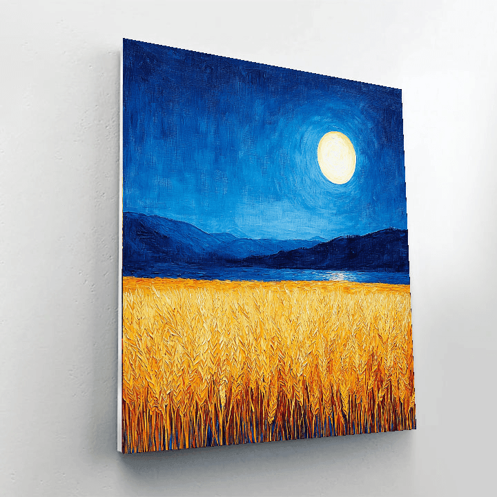Vincent Van Gogh Inspired Harvest Moon Reflections  Painting By Numbers Kit