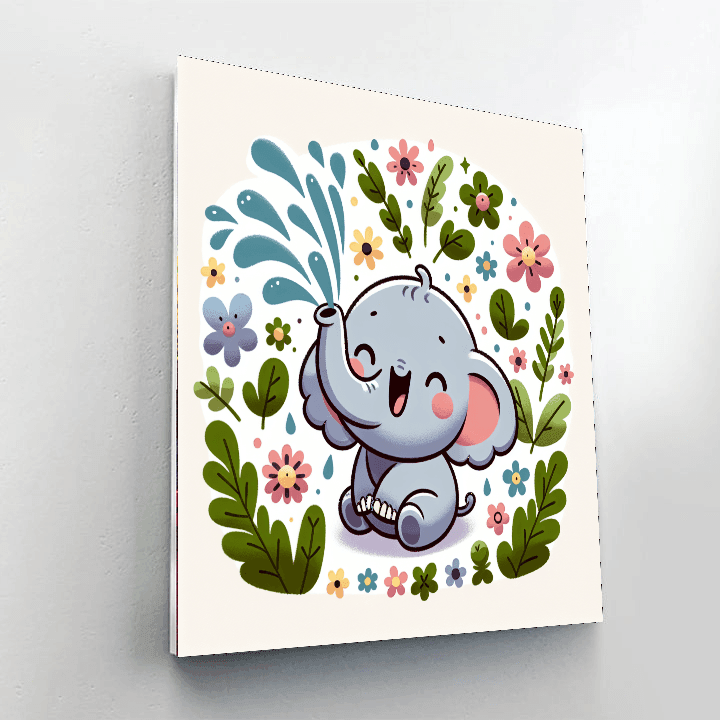 Curious Baby Elephant Paint By Numbers