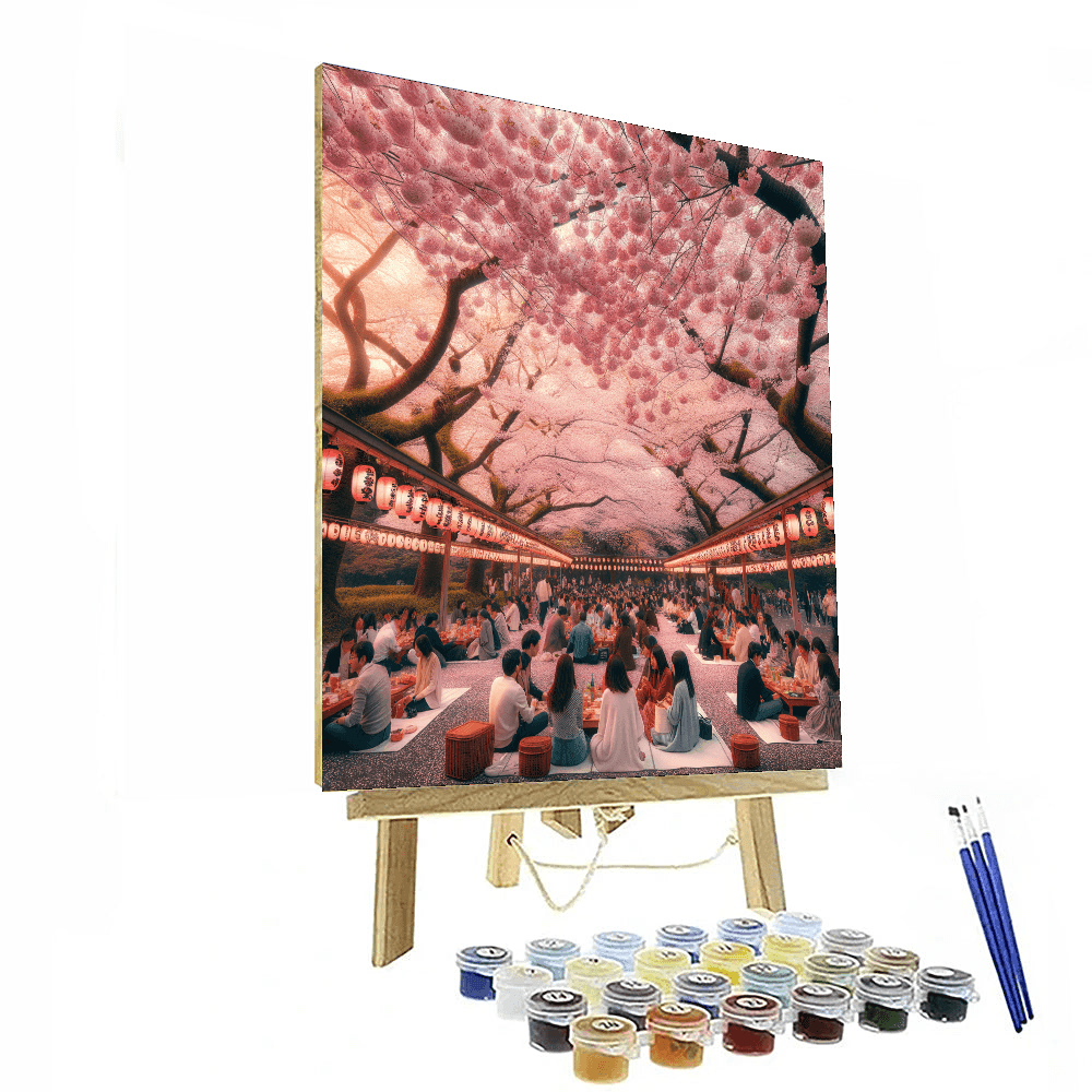 Hanami Cherry Blossom Viewing - Tokyo, Japan DIY Paint By Numbers