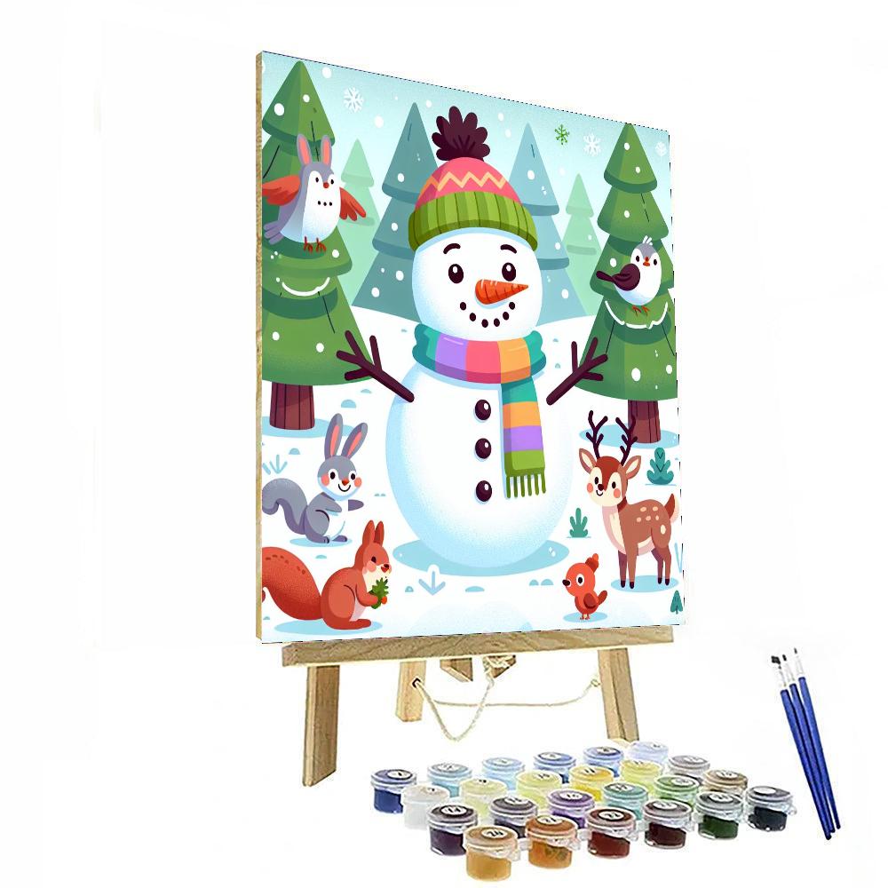 Frosty Friends Snowy Day Number Painting