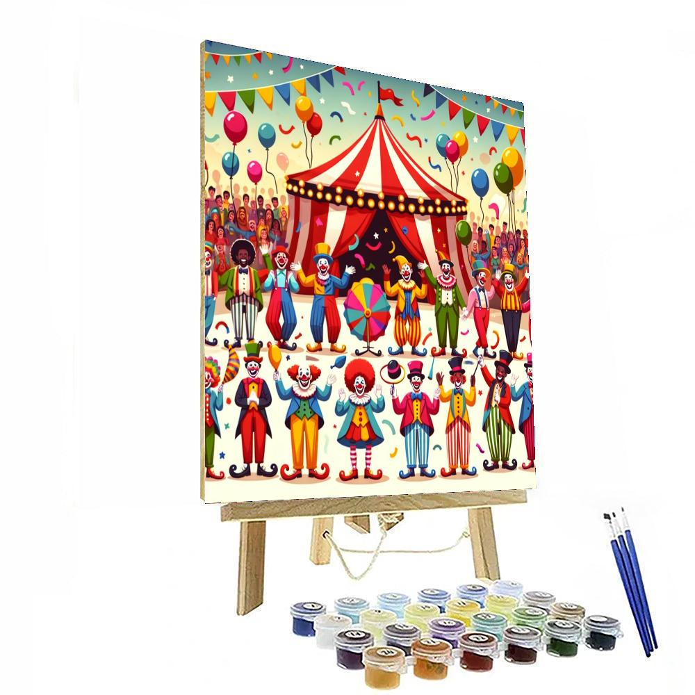 Cheerful Clown Circus Painting Number Kit