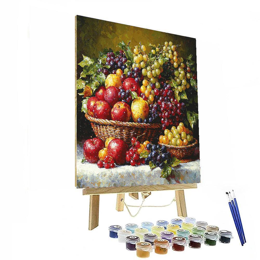 Jean-Baptiste-Siméon Chardin Inspired Charming Fruit Basket  Painting By Numbers Kit