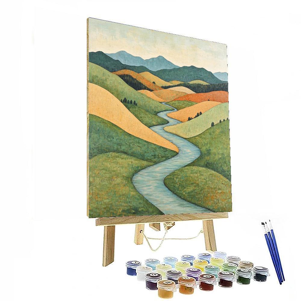 Zhao Mengfu Inspired Flow Of Time’s Whisper  Paint By Number