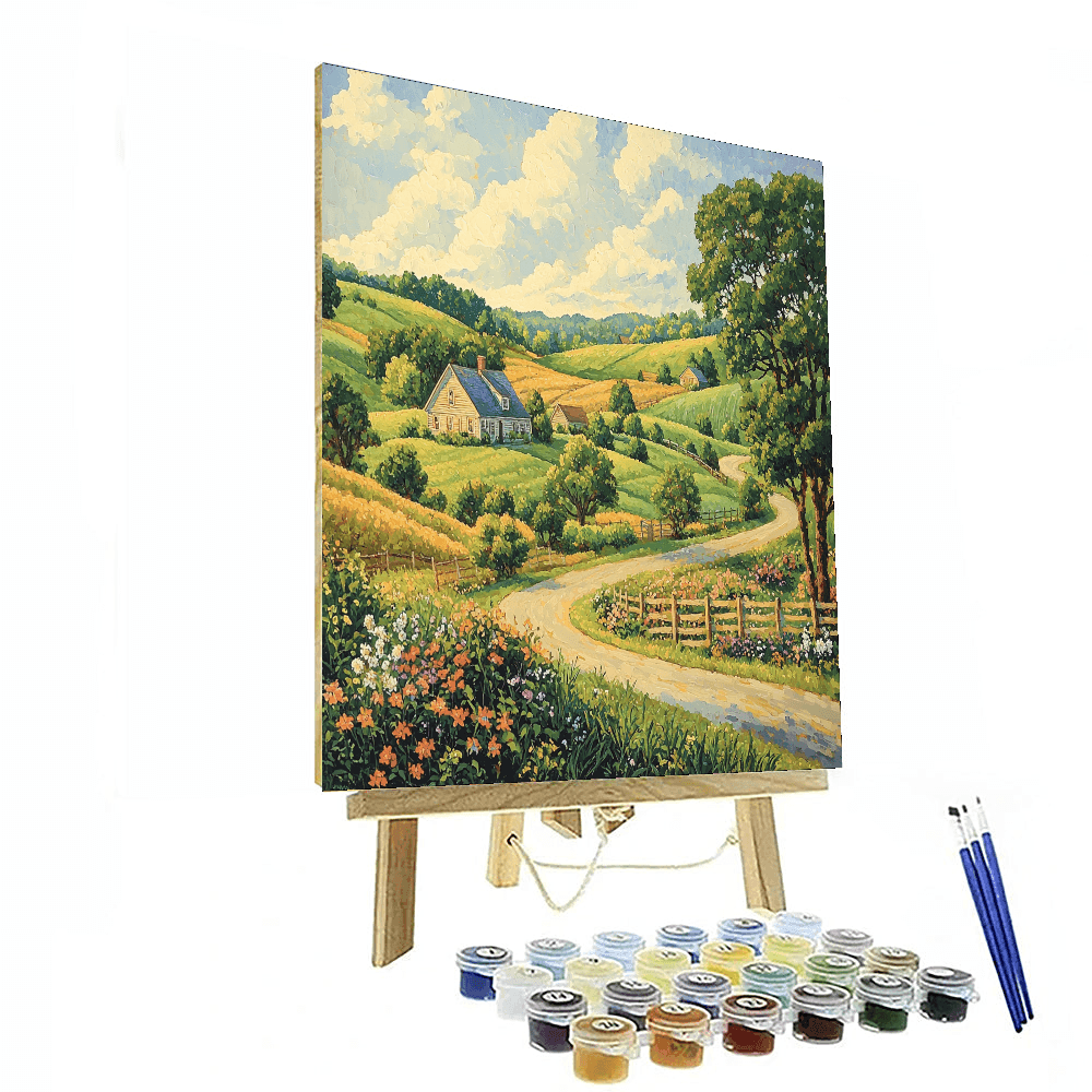 Grant Wood Inspired Rural Dreams  Paint By Numbers