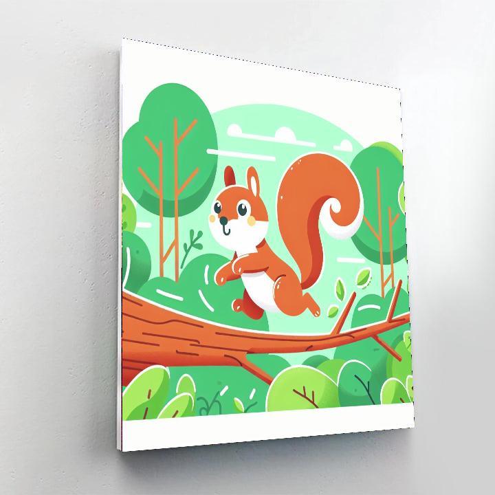 Playful Squirrel Escapade Paint By Numbers