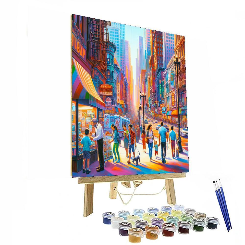 Joyful Urban Stroll Painting Number Kit