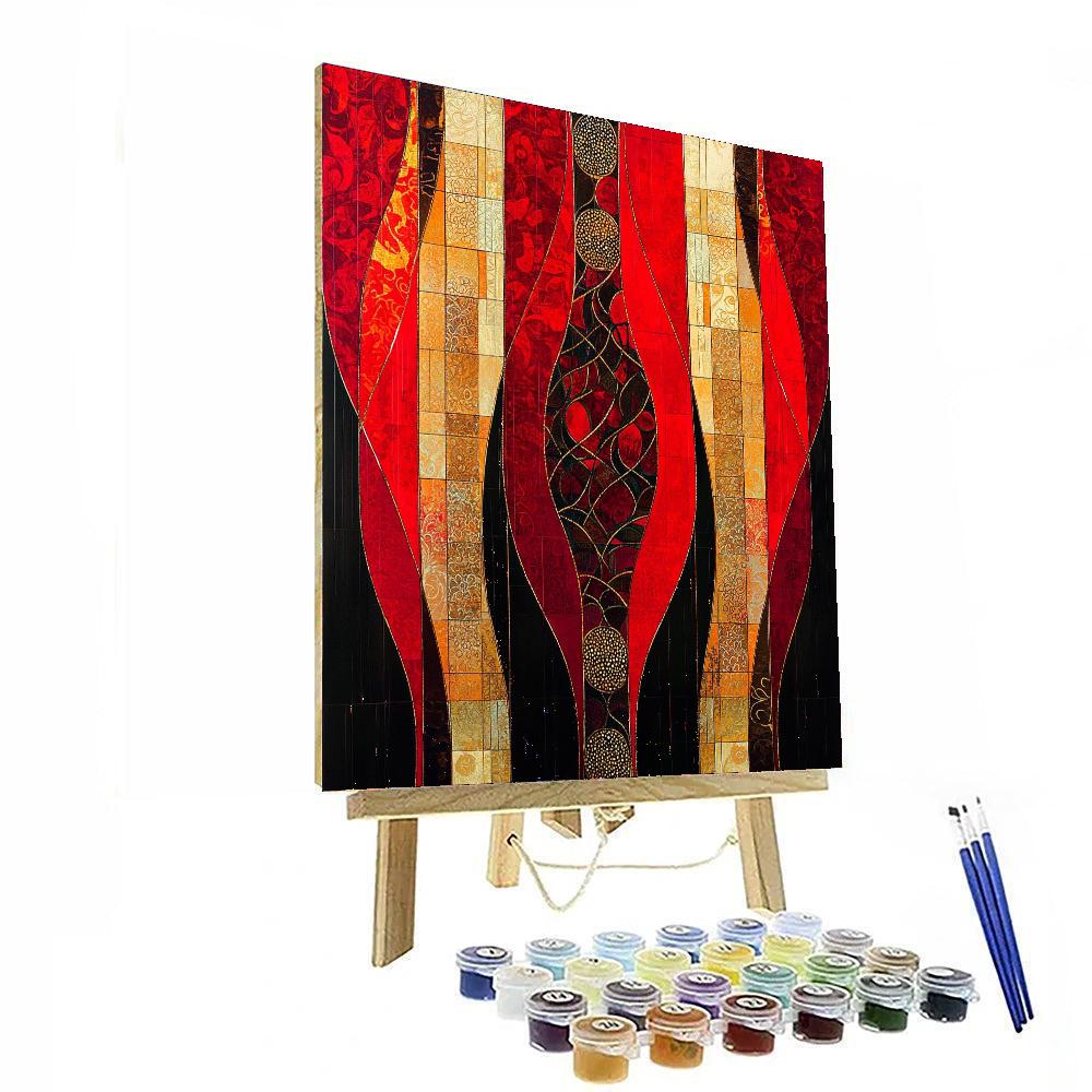 Gustav Klimt Inspired Luminous Connection  Paint By Numbers Kits