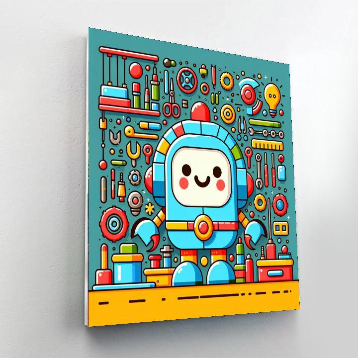 Cool Robot Workshop Paint By Number