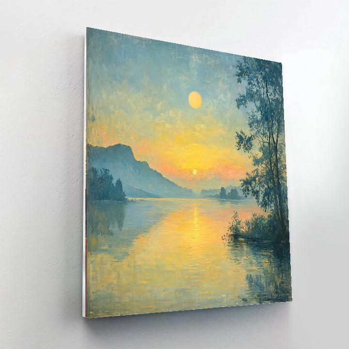 J.M.W. Turner Inspired Harmonious Sunrise  Paint By Color