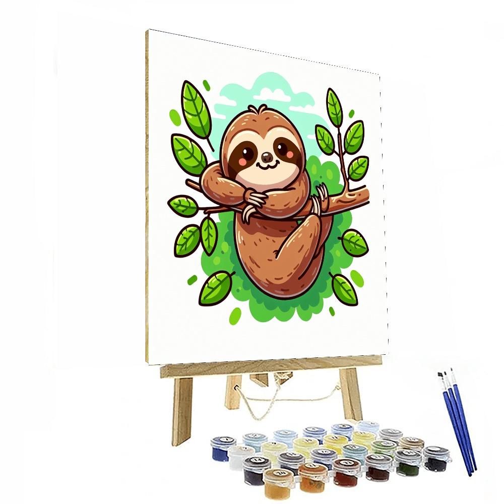 Lively Sloth Painting Number Kit