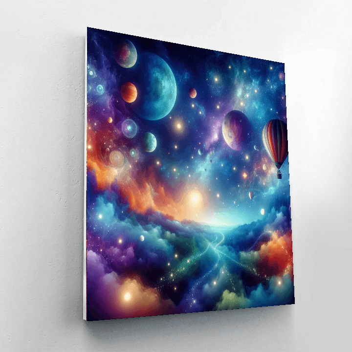 Celestial Balloon Voyage Number Painting