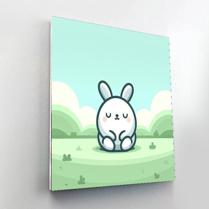 Rustic Rabbit Repose Number Painting