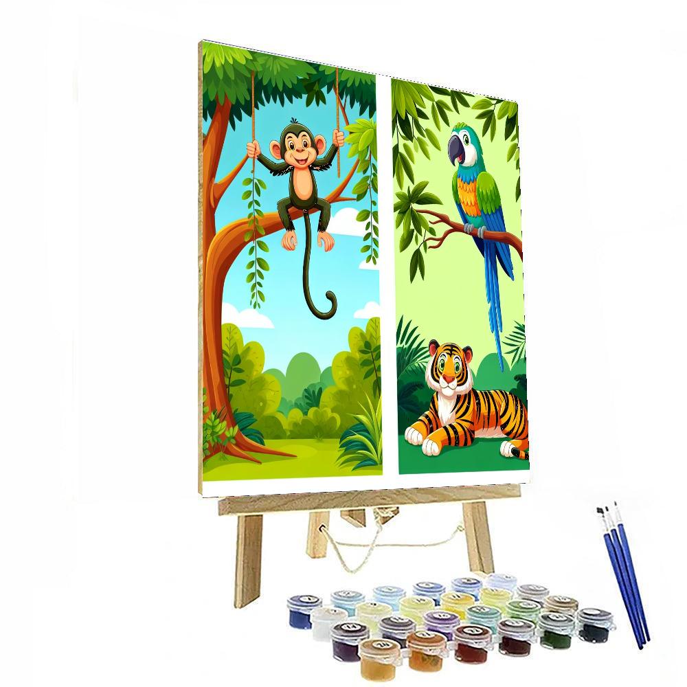 Friendly Jungle Expedition Number Painting