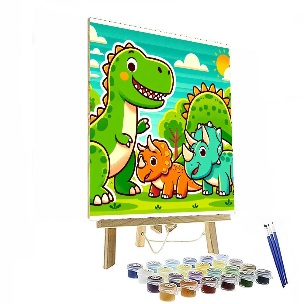 Daring Dinosaur Friends Numbered Painting Kits