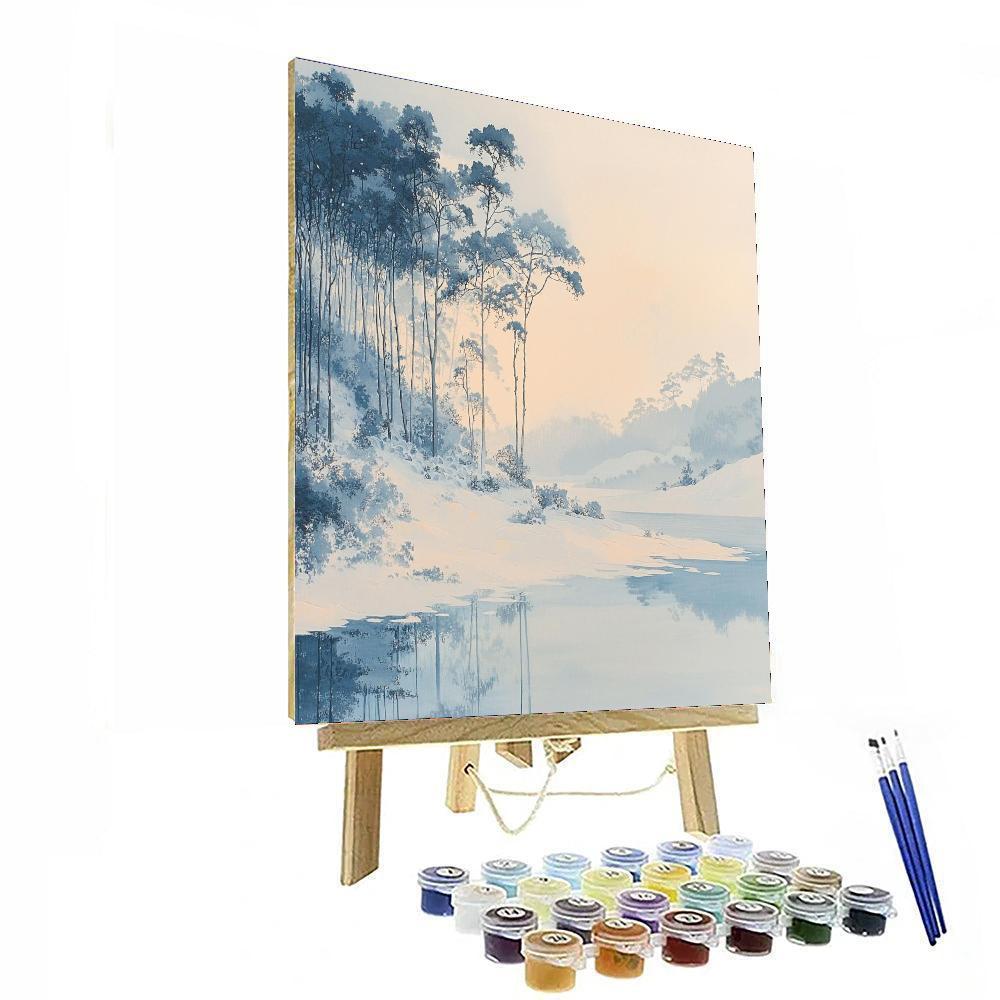 Utagawa Hiroshige Inspired Embrace Of Winter Light  Number Painting