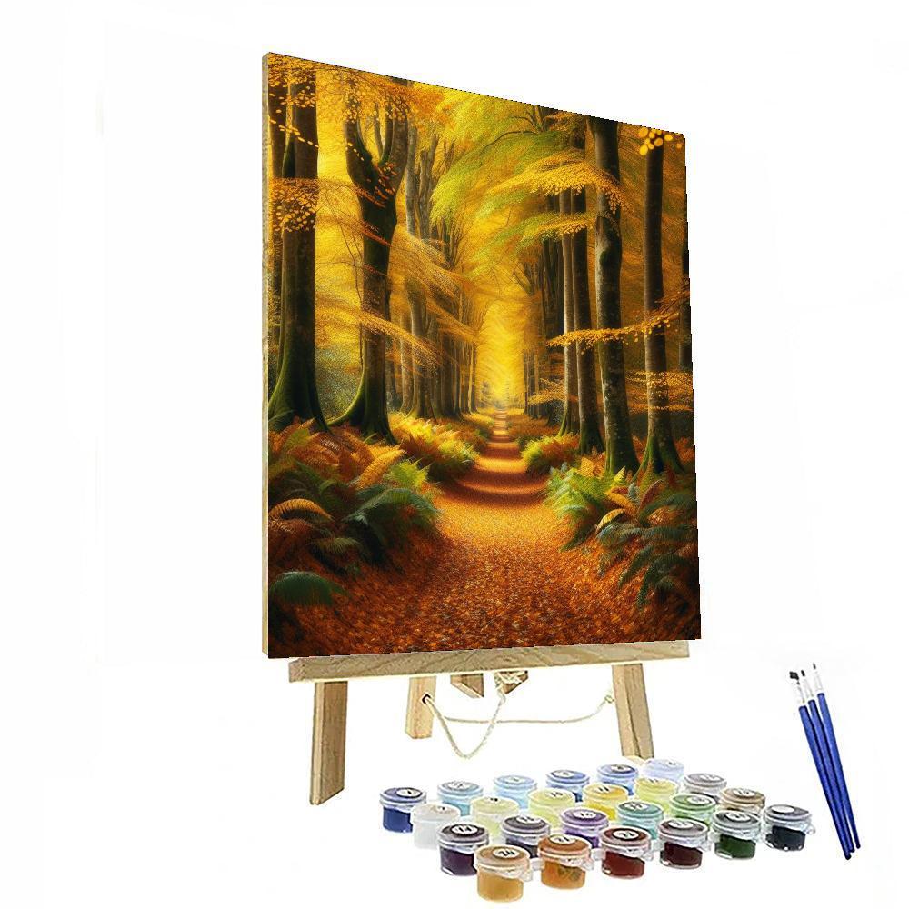 Golden Autumn Stroll Paint By Color